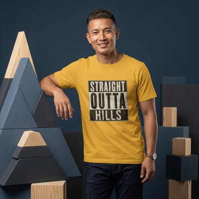 Straight Outta Hills Unisex Round Neck T-Shirt