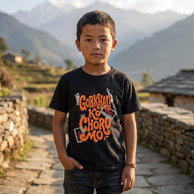 GORKHALI KO XORO Boy’s Round Neck T-Shirt