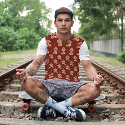 Axomiya Gamusa Pattern 1 Unisex AOP Tshirt