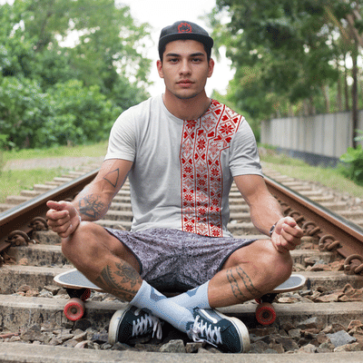 Axomiya Gamusa Pattern 3 Unisex AOP Tshirt