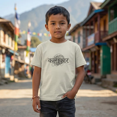 कलाकार- THE ARTIST Boy’s Round Neck T-Shirt