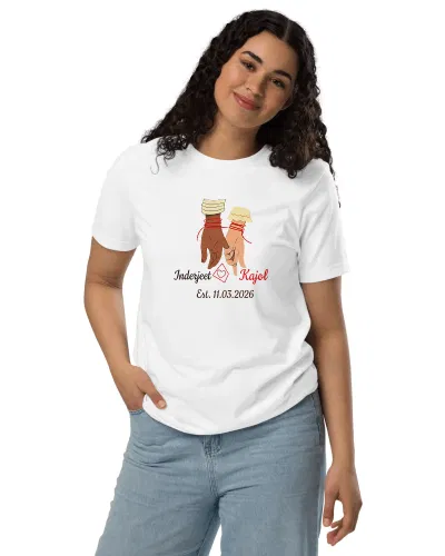 Inderjeet & Kajol Unisex Round Neck T-Shirt