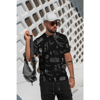 Echoes of Bihu Doodle - B Unisex AOP Tshirt