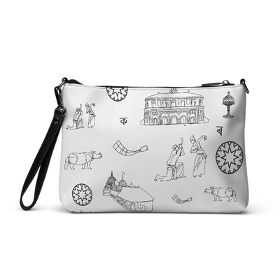 Echoes of Bihu Doodle (W) All-Over Print Utility Crossbody Bag