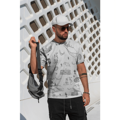 Echoes of Bihu Doodle Unisex AOP Tshirt