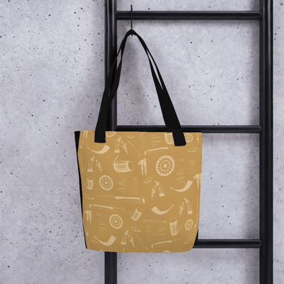 Bihu Doodle - (Muga Color)  All-Over Print Tote Bag
