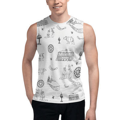Echoes of Bihu Doodle Men's AOP Gym Vest